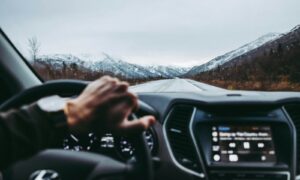 person driving car