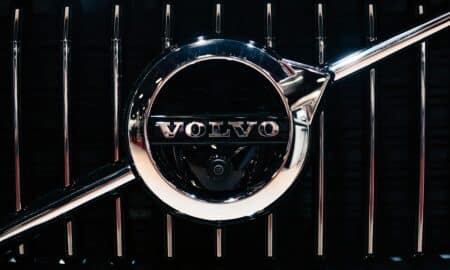 a volvo emblem on the front of a car