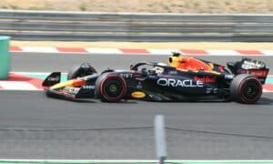 a red bull racing car on a race track