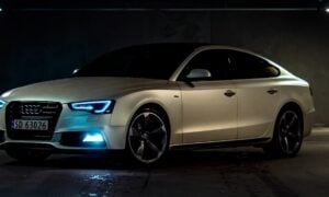 silver Audi sedan