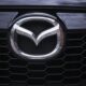 a close up of the front grill of a car