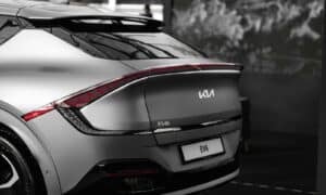 the back of a white car